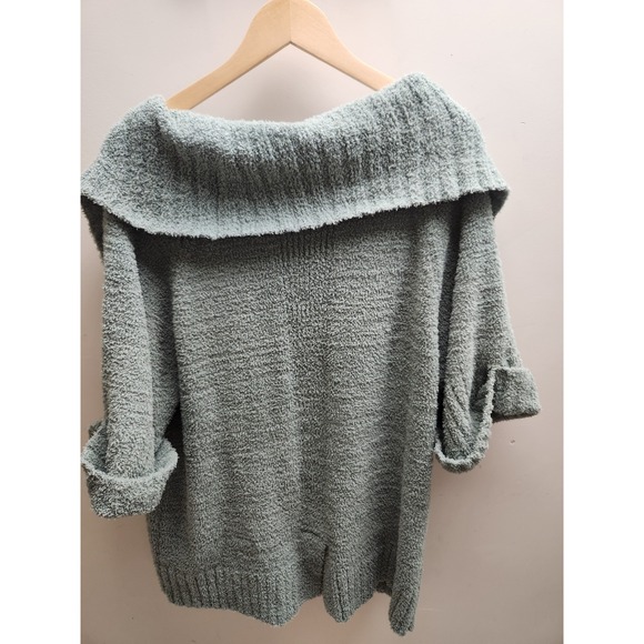 Barefoot Dreams Cozy Chic Shawl Collar Cardigan Sweater XL Sage Green - Picture 2 of 5